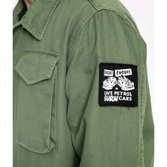 Obey Fairey × Jamie Reid Collab M-65 Military Army Olive Green Jacket Sz M XLNT - Picture 7 of 9